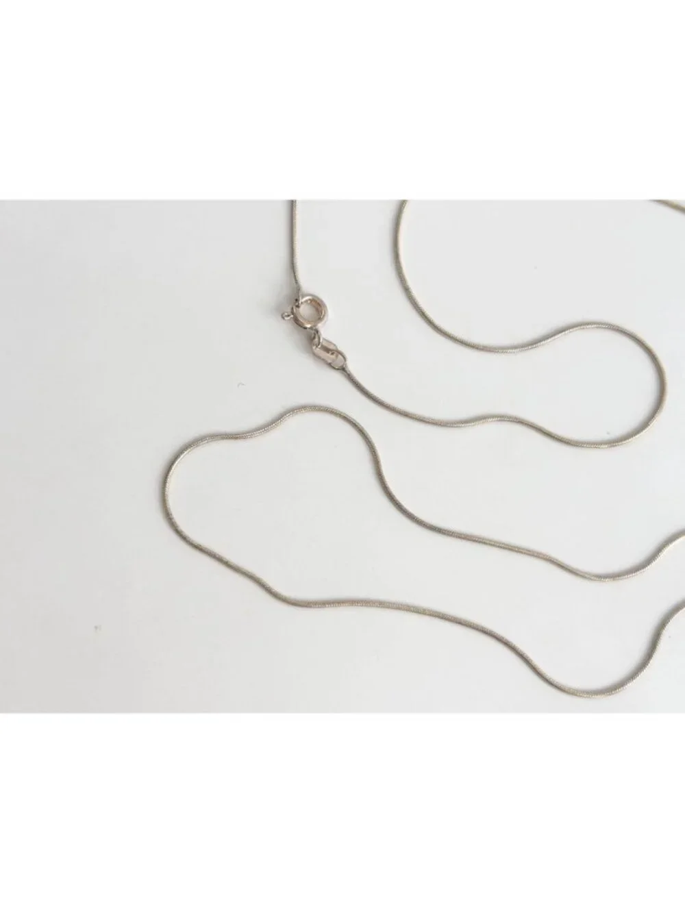 Snake Chain Sterling Silver 925 Minimalist Classic Vintage Necklace - 23